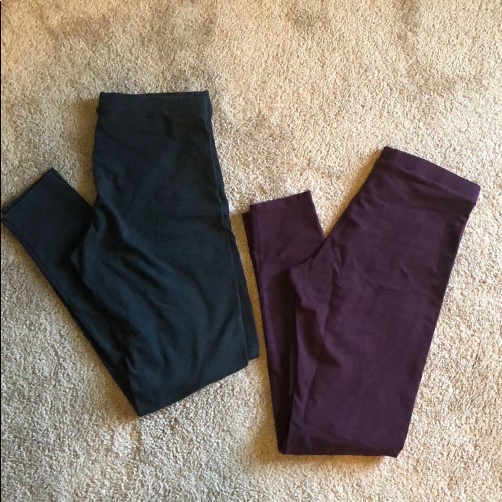 LC Lauren Conrad Leggings Gray & Wine